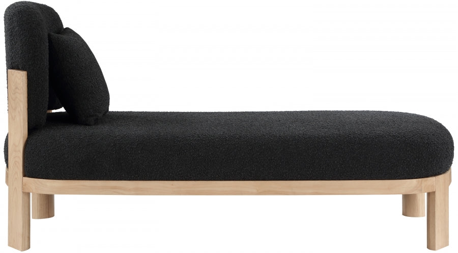 Maybourne Boucle Fabric Chaise / Bench Black from Meridian - Luna Furniture