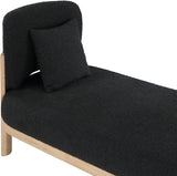 Maybourne Boucle Fabric Chaise / Bench Black from Meridian - Luna Furniture