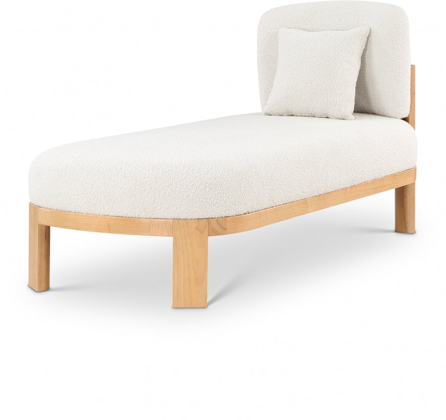 Maybourne Boucle Fabric Chaise / Bench Cream from Meridian - Luna Furniture