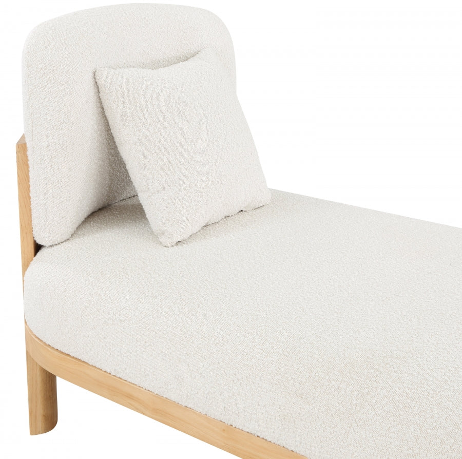 Maybourne Boucle Fabric Chaise / Bench Cream from Meridian - Luna Furniture