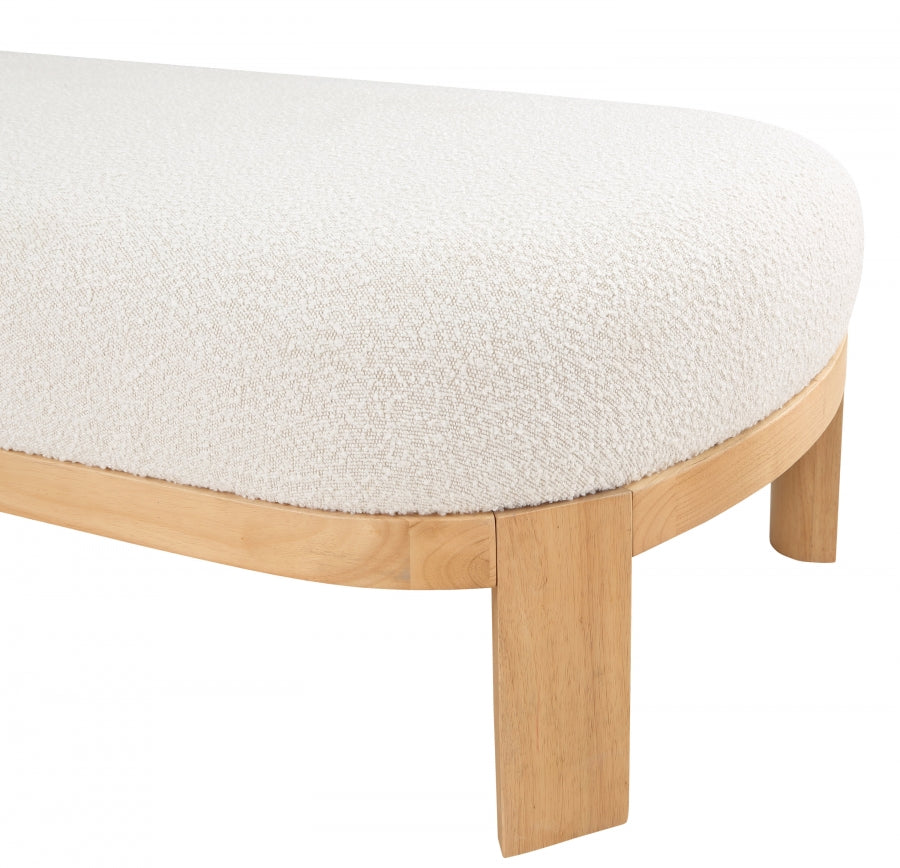 Maybourne Boucle Fabric Chaise / Bench Cream from Meridian - Luna Furniture