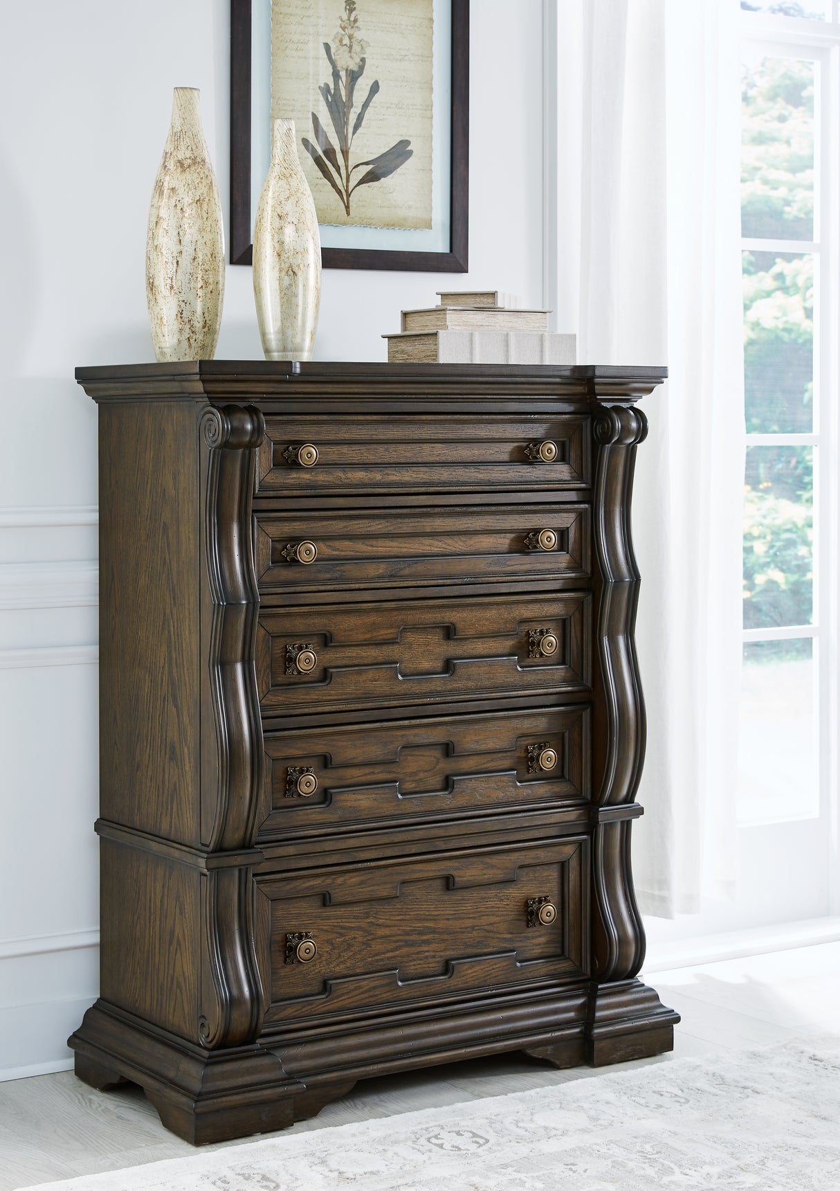 Maylee Dark Brown Chest of Drawers - B947-46 - Luna Furniture