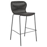 McKinley Brown/Sandy Black Upholstered Bar Stools with Footrest, Set of 2 from Coaster - Luna Furniture