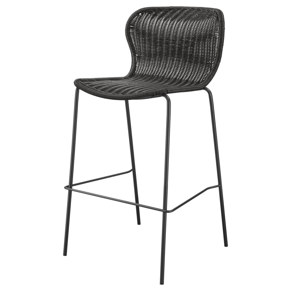 McKinley Brown/Sandy Black Upholstered Bar Stools with Footrest, Set of 2 from Coaster - Luna Furniture