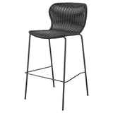 McKinley Brown/Sandy Black Upholstered Bar Stools with Footrest, Set of 2 from Coaster - Luna Furniture