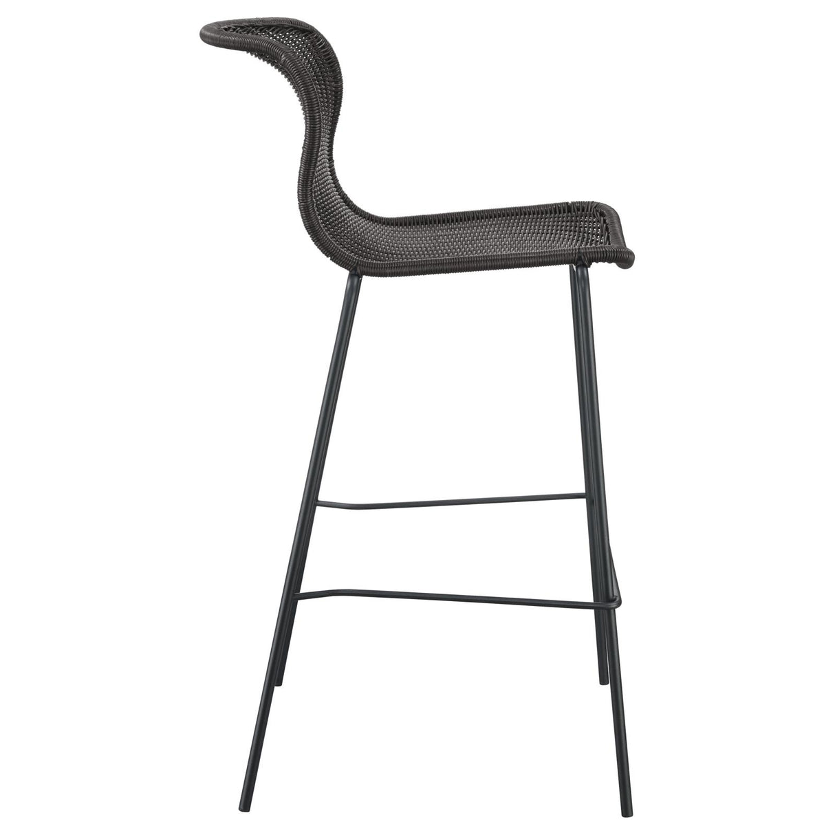 McKinley Brown/Sandy Black Upholstered Bar Stools with Footrest, Set of 2 from Coaster - Luna Furniture