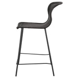 McKinley Brown/Sandy Black Upholstered Counter Height Stools with Footrest, Set of 2 from Coaster - Luna Furniture