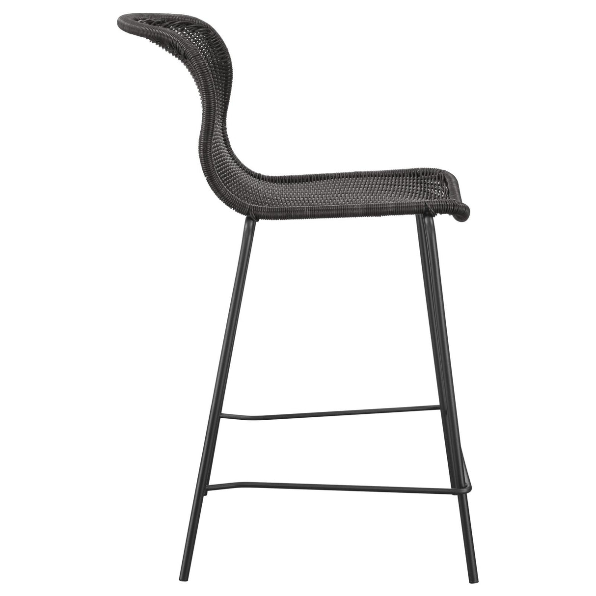 McKinley Brown/Sandy Black Upholstered Counter Height Stools with Footrest, Set of 2 from Coaster - Luna Furniture