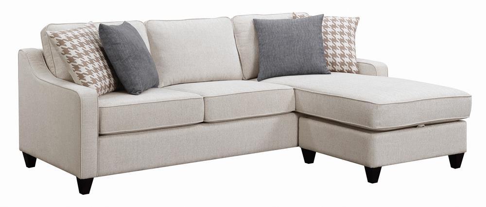 Mcloughlin Upholstered Sectional Platinum from Coaster - Luna Furniture