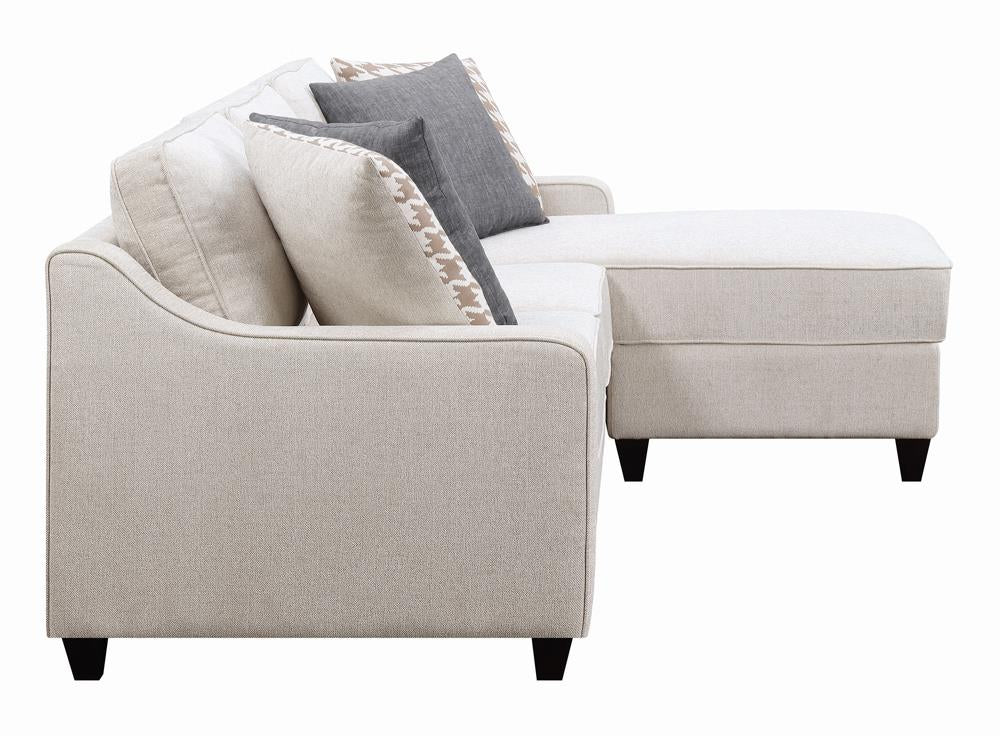 Mcloughlin Upholstered Sectional Platinum from Coaster - Luna Furniture