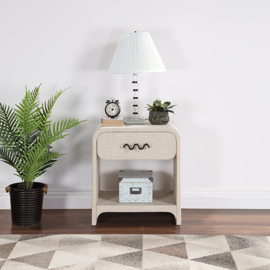 Medley Night Stand / Side Table Cream from Meridian - Luna Furniture