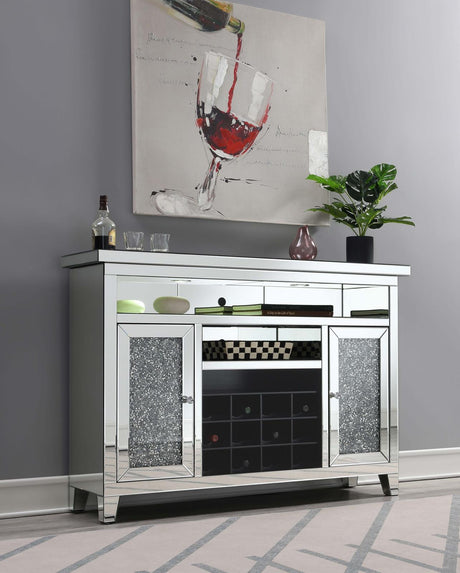 Melinda 2-Door Wine Cabinet with Lighting Mirror from Coaster - Luna Furniture