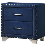 Melody 2-drawer Upholstered Nightstand Pacific Blue - 223372 - Luna Furniture