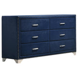 Melody 6-drawer Upholstered Dresser Pacific Blue - 223373 - Luna Furniture