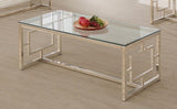 Merced Nickel Rectangle Glass Top Coffee Table from Coaster - Luna Furniture