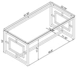 Merced Nickel Rectangle Glass Top Coffee Table from Coaster - Luna Furniture