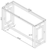 Merced Rectangle Glass Top Sofa Table Nickel from Coaster - Luna Furniture