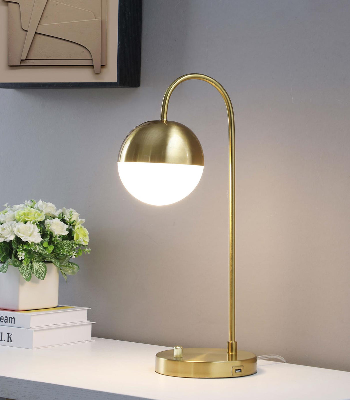 Merrick Round Arched Table Lamp Gold from Coaster - Luna Furniture