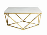 Meryl White/Gold Square Coffee Table from Coaster - Luna Furniture