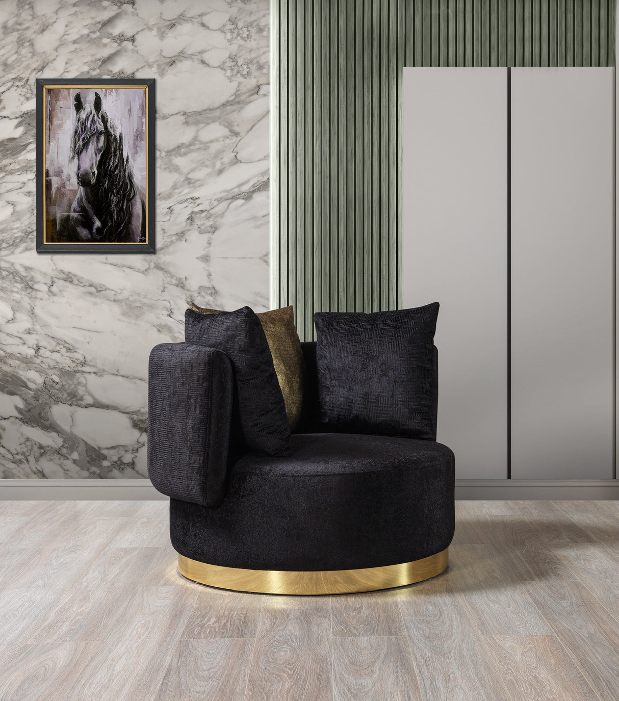 Michelle Black Velvet Chair from Nova Furniture - Luna Furniture