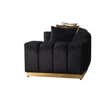 Michelle Black Velvet Curved Sectional - MICHELLE BK-SEC - Luna Furniture