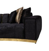 Michelle Black Velvet Curved Sectional - MICHELLE BK-SEC - Luna Furniture