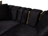 Michelle Black Velvet Curved Sectional - MICHELLE BK-SEC - Luna Furniture