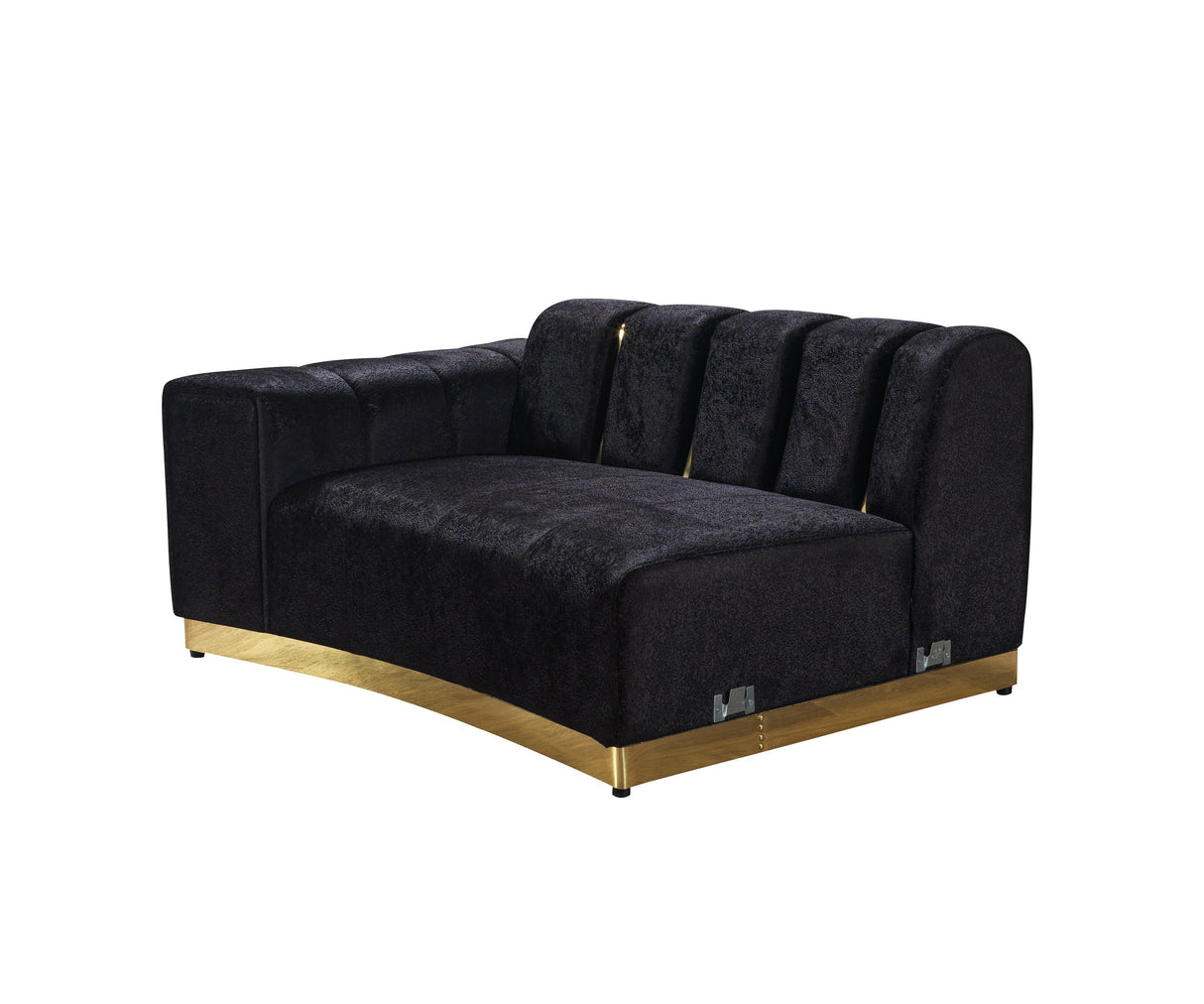 Michelle Black Velvet Curved Sectional - MICHELLE BK-SEC - Luna Furniture