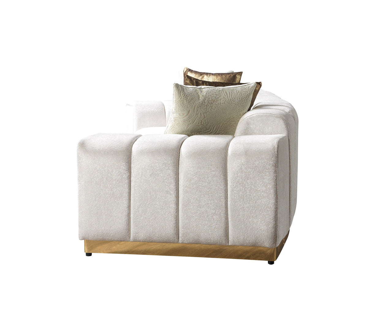 Michelle Ivory Velvet Curved Sectional - MICHELLE IV-SEC - Luna Furniture