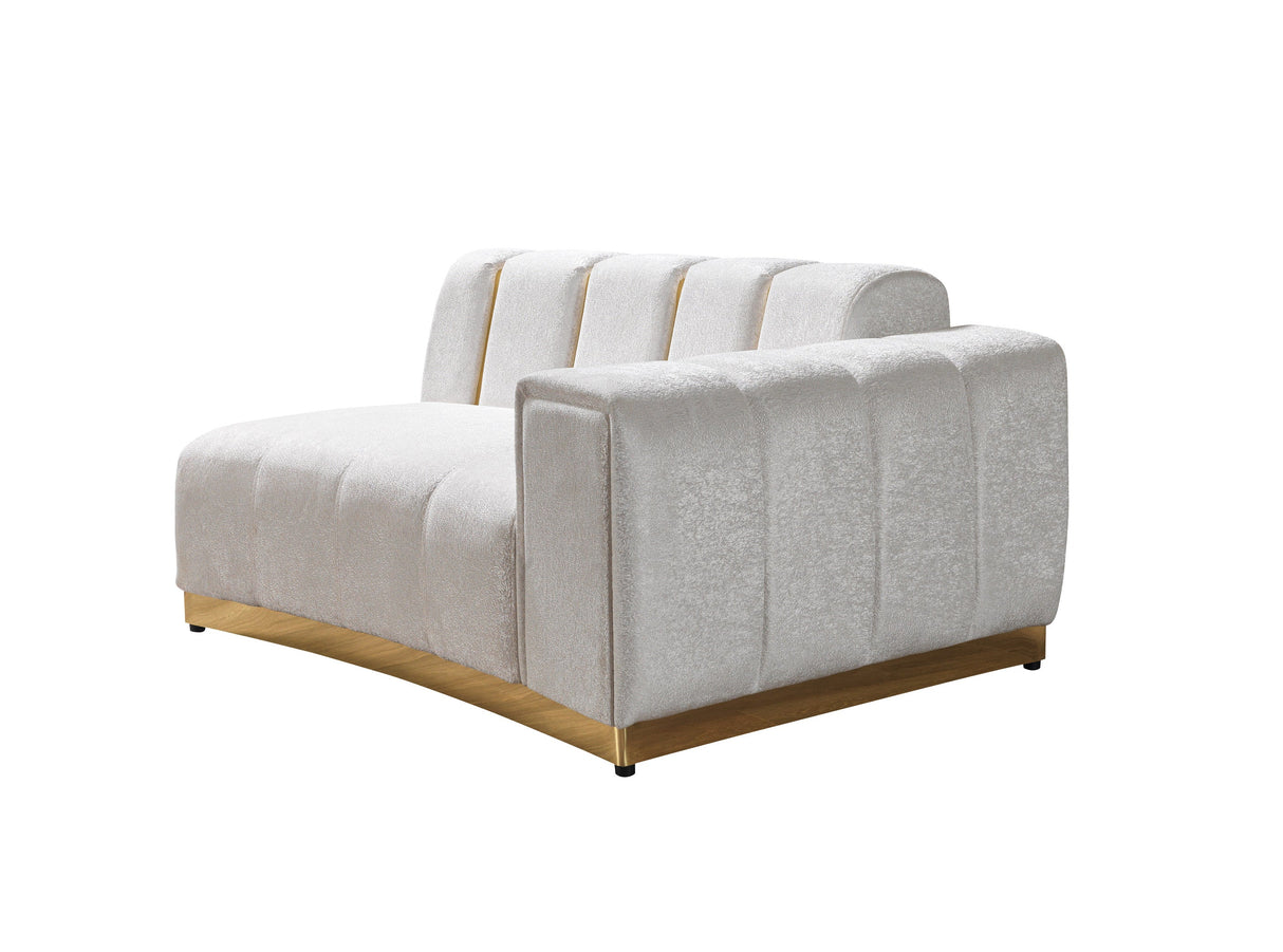 Michelle Ivory Velvet Curved Sectional - MICHELLE IV-SEC - Luna Furniture