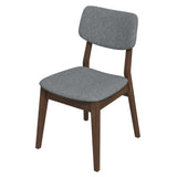 Mid-Century Modern Dark Grey Fabric Solid Back Side Chair (Set of 2) - AFC00028 - Luna Furniture