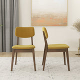 Mid-Century Modern Velvet Solid Back Side Chair (Set of 2) Burnt Orange Velvet - AFC01832 - Luna Furniture