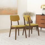 Mid-Century Modern Velvet Solid Back Side Chair (Set of 2) Burnt Orange Velvet - AFC01832 - Luna Furniture