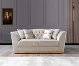 Milena Ivory Velvet Sofa & Loveseat - MILENAIV-SL - Luna Furniture