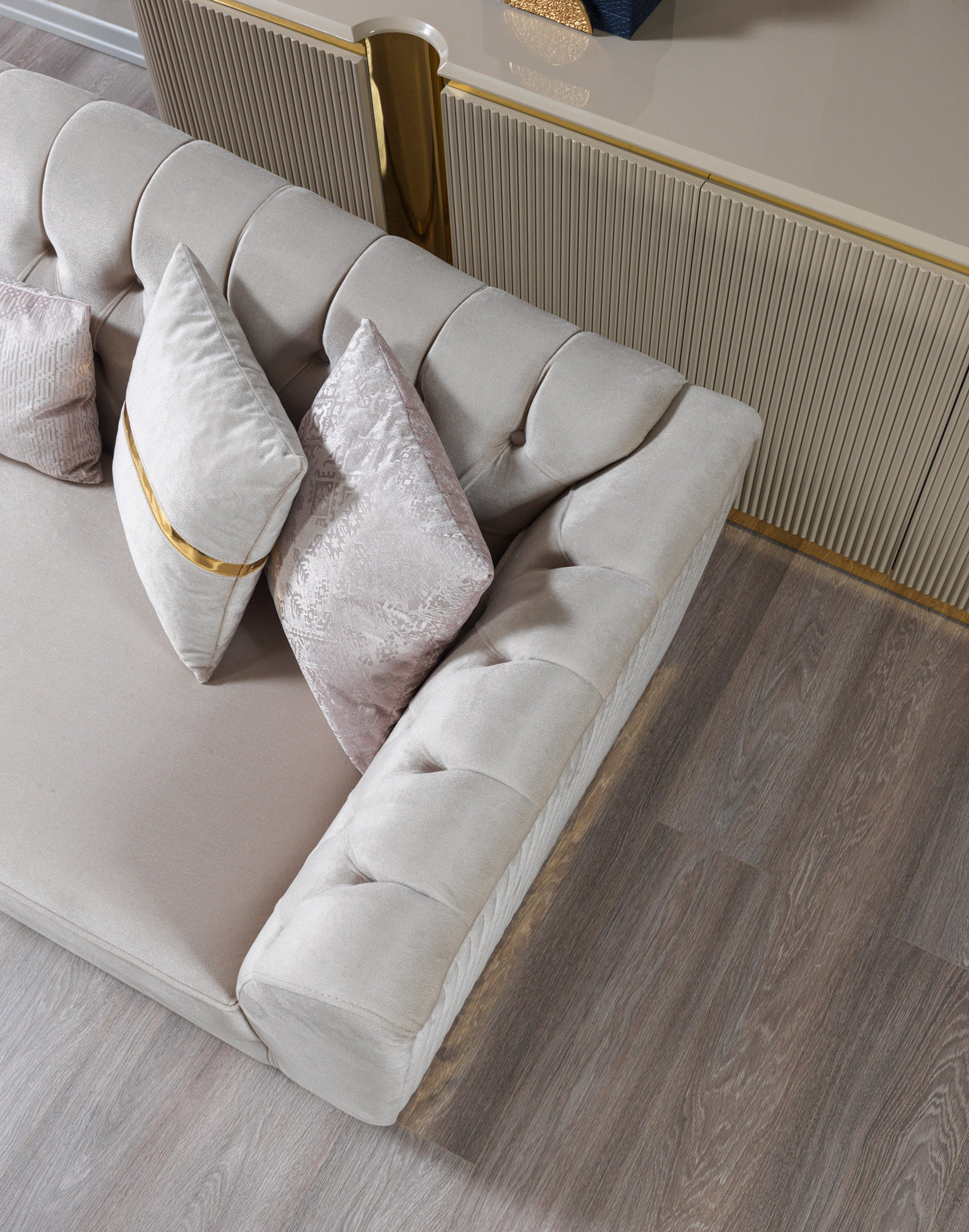 Milena Ivory Velvet Sofa & Loveseat - MILENAIV-SL - Luna Furniture