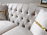 Milena Ivory Velvet Sofa & Loveseat - MILENAIV-SL - Luna Furniture