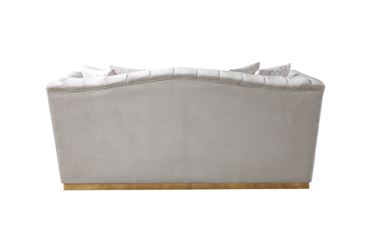 Milena Ivory Velvet Sofa & Loveseat - MILENAIV-SL - Luna Furniture