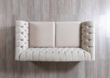 Milena Ivory Velvet Sofa & Loveseat - MILENAIV-SL - Luna Furniture