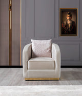 Milena Ivory Velvet Sofa & Loveseat - MILENAIV-SL - Luna Furniture