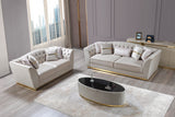 Milena Ivory Velvet Sofa & Loveseat - MILENAIV-SL - Luna Furniture