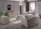 Milena Ivory Velvet Sofa & Loveseat - MILENAIV-SL - Luna Furniture