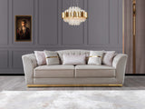 Milena Ivory Velvet Sofa & Loveseat - MILENAIV-SL - Luna Furniture