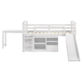 Millie Twin Workstation Loft Bed White - 400330T - Luna Furniture