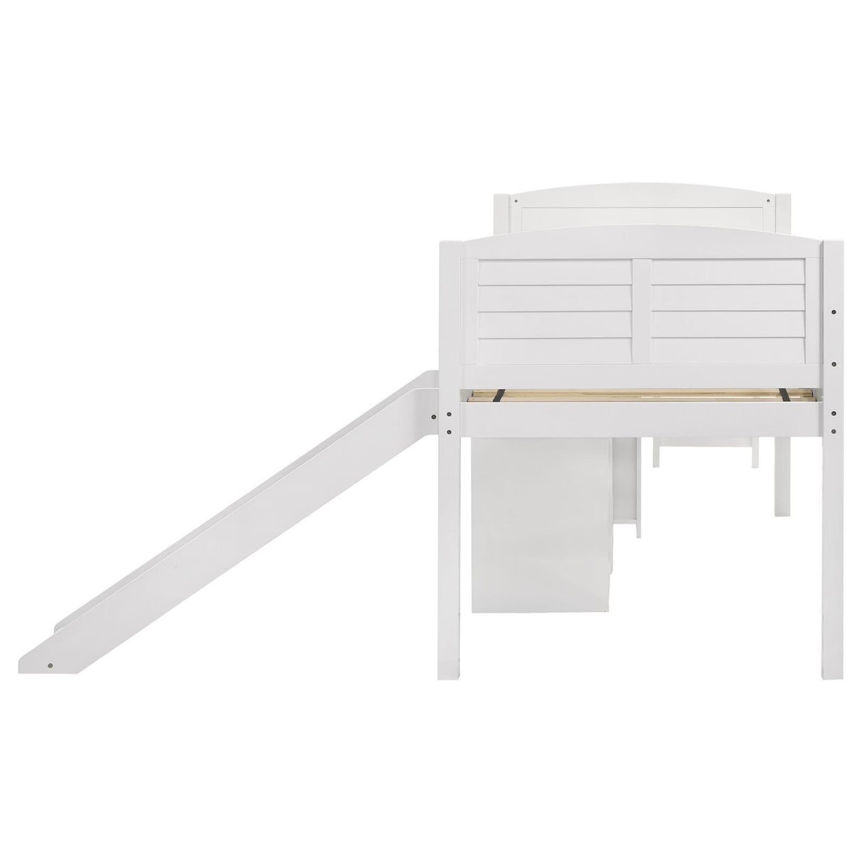 Millie Twin Workstation Loft Bed White - 400330T - Luna Furniture