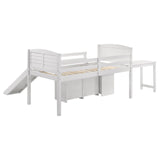 Millie Twin Workstation Loft Bed White - 400330T - Luna Furniture