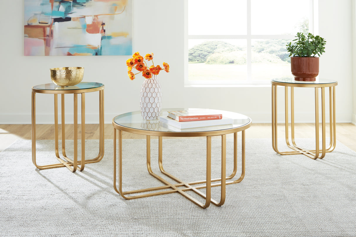 Milloton Gold Table from Ashley - Luna Furniture