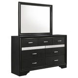 Miranda 7-drawer Dresser with Mirror Black and Rhinestone from Coaster - Luna Furniture