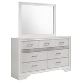 Miranda 7-drawer Dresser with Mirror White and Rhinestone from Coaster - Luna Furniture