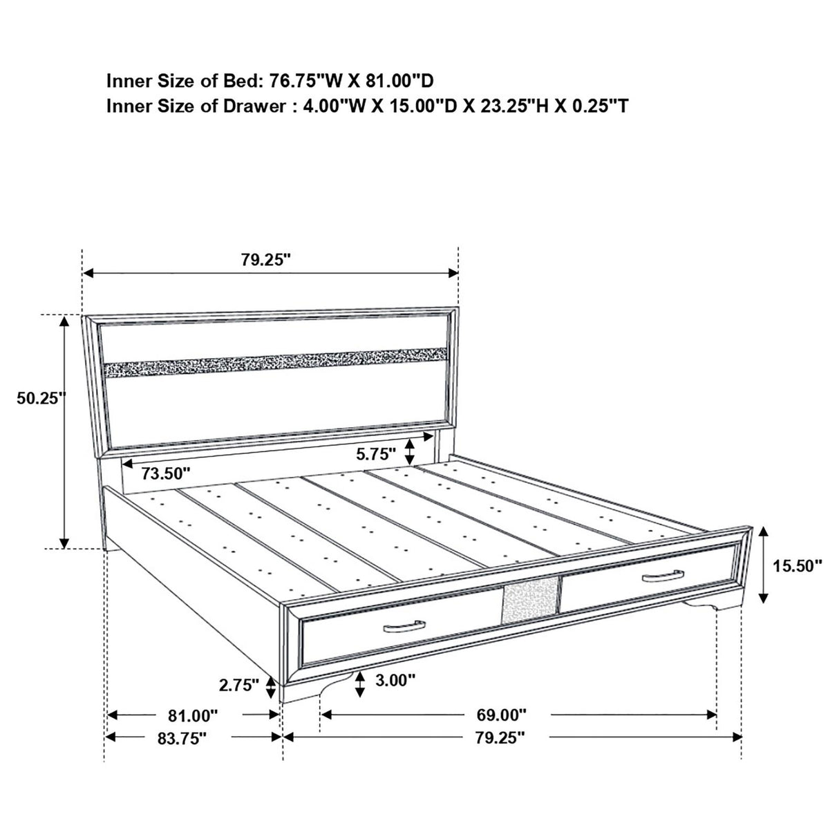 Miranda 4-Piece Eastern King Platform Storage Bedroom Set from Coaster - Luna Furniture