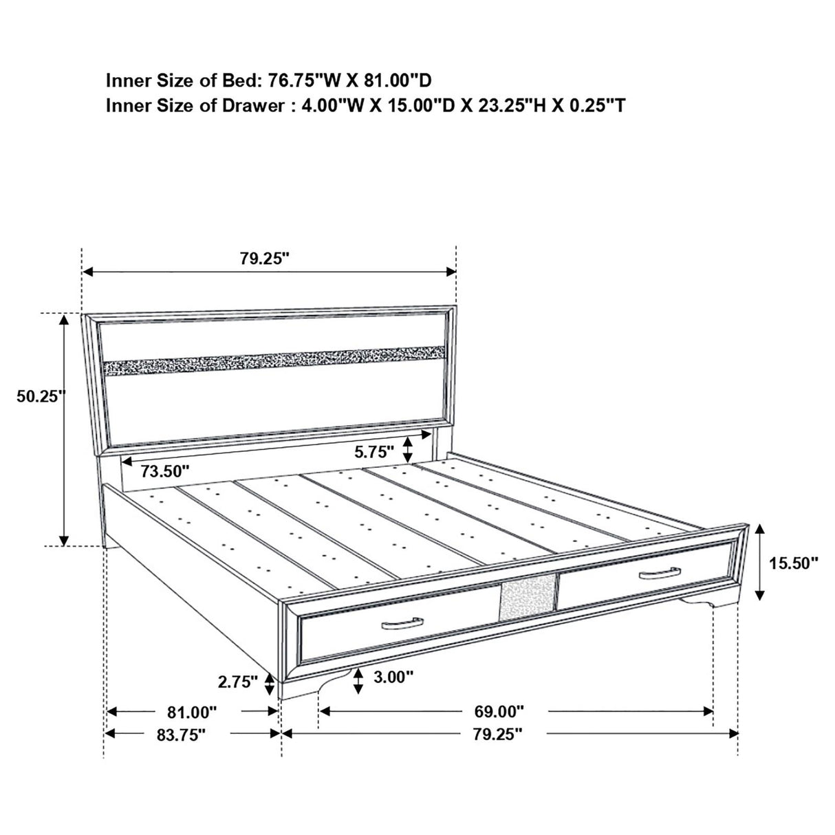 Miranda 5-Piece Eastern King Platform Storage Bedroom Set from Coaster - Luna Furniture